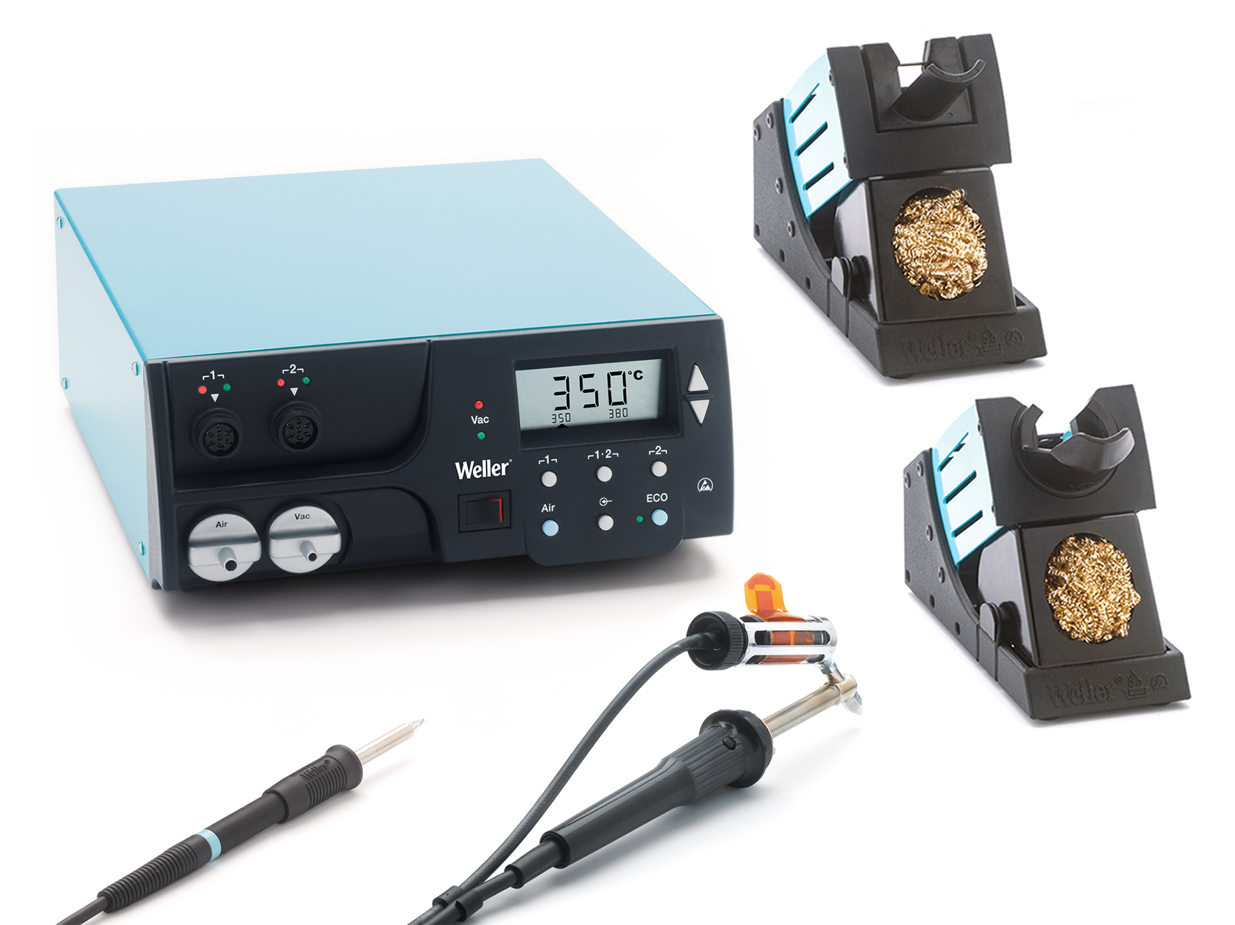 Weller T0053380699N. Паяльная станция Weller WR 2002 Set, 300Вт, два канала (WR 2, WP 80, DSX 80)