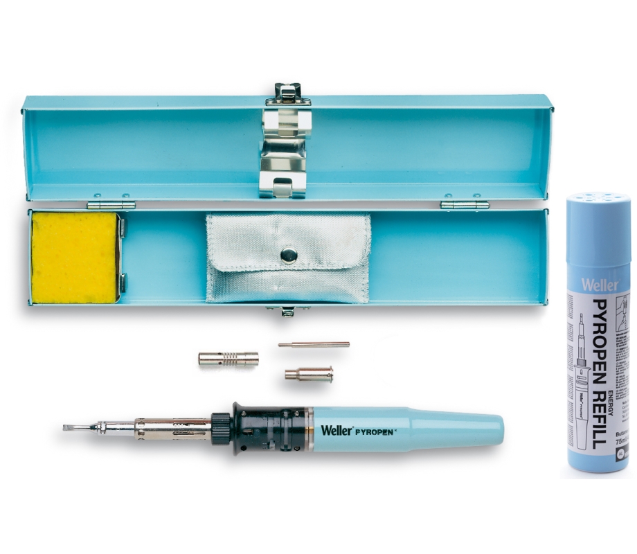 Weller T0051606099. Газовый автономный паяльник Weller PYROPEN, с кейсом и насадками (7040U, 70-01-02, 70-01-52, 70-07TU