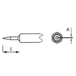 Weller NT1S. NT 1S Round tip slim ⌀ 0,25 mm, Lenght 8,5 mm