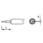 Weller NT1S. NT 1S Round tip slim ⌀ 0,25 mm, Lenght 8,5 mm