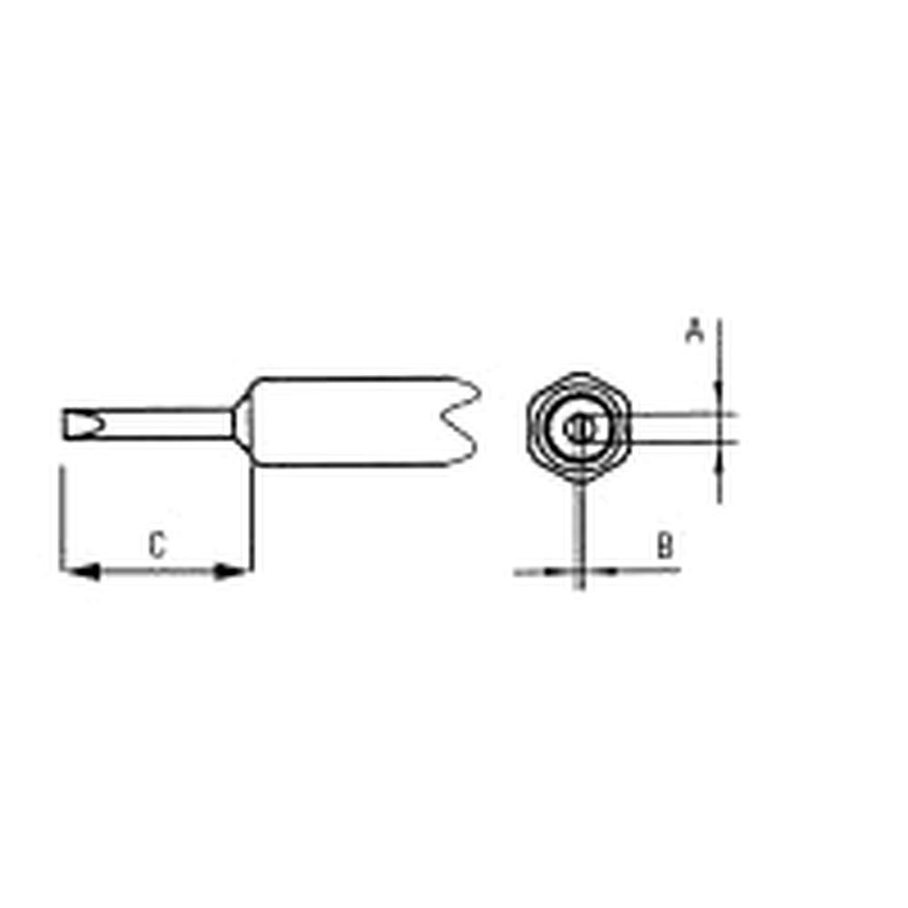 Weller NTH. NT H Chisel tip, Width 0.8 mm, Thickness 0.4 mm, Length 8.4 mm