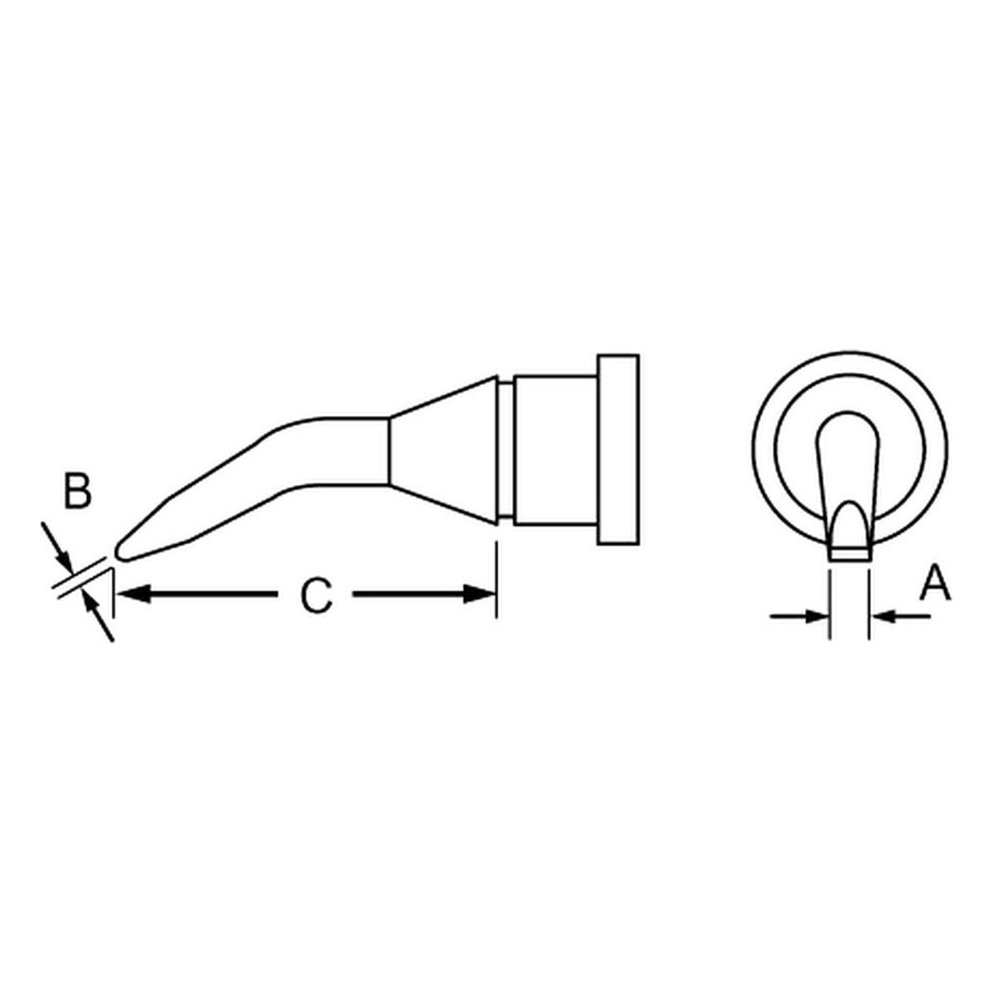 Жало клиновидное изогнутое 30°, 1,2x0,4 мм - Weller LT 4X