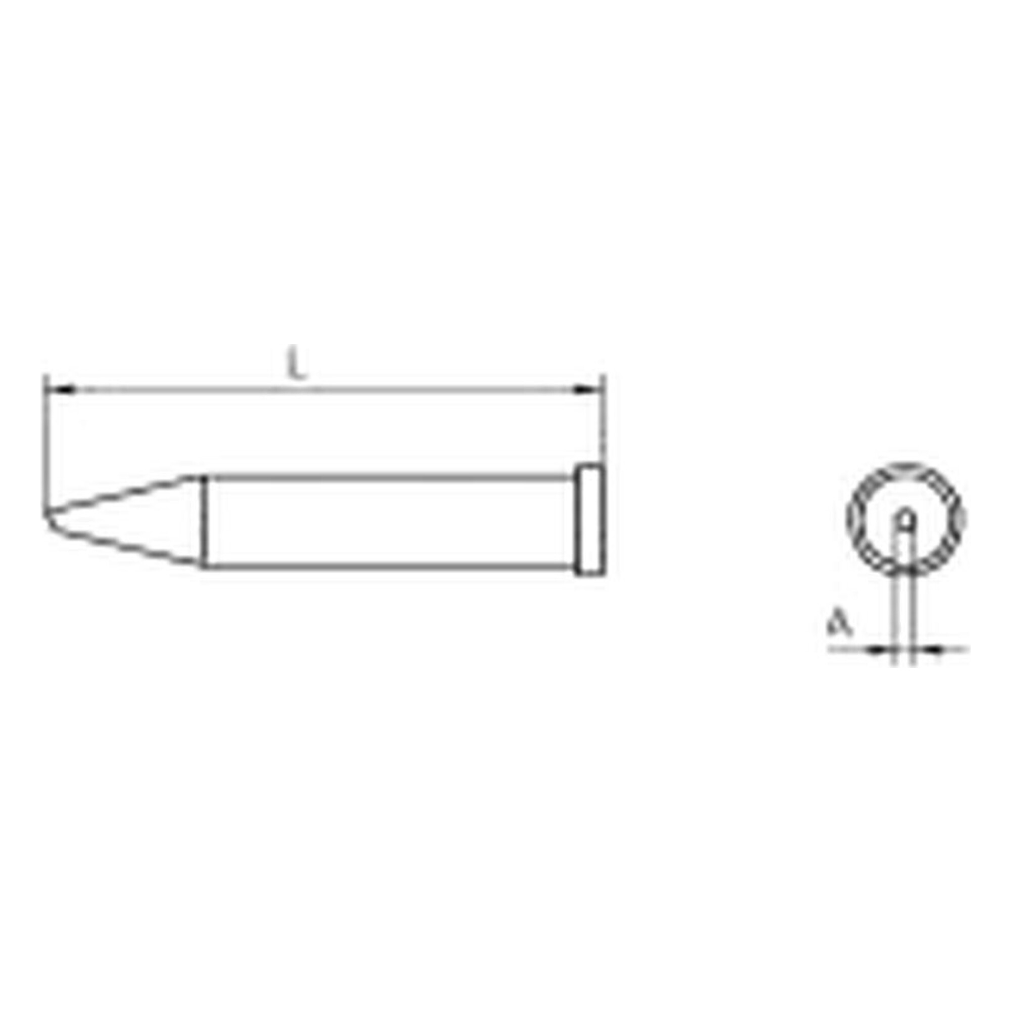 Паяльное жало круглое скошенное Ø1,2 мм, 30° для WXP 120 - Weller XT F