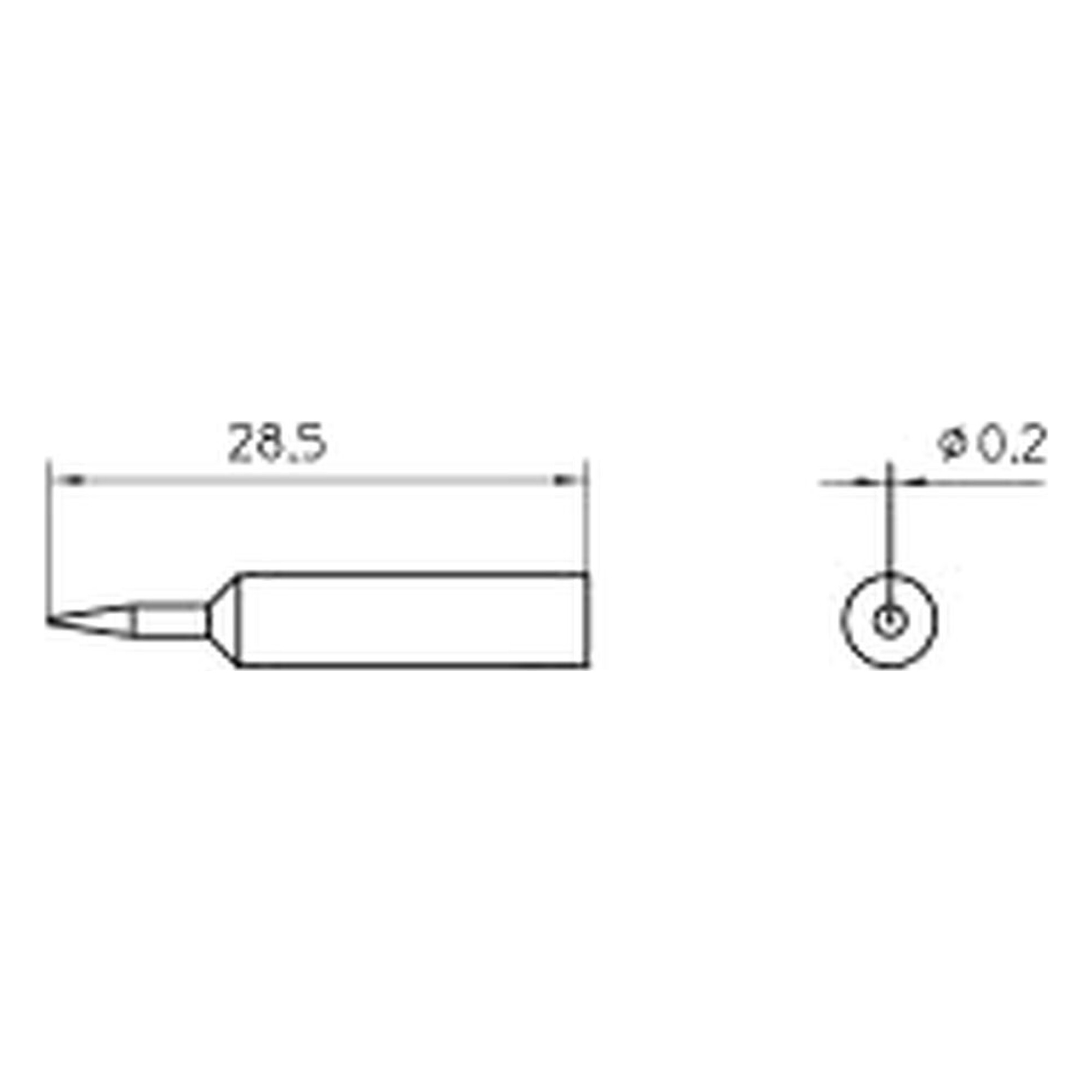 Жало паяльное XNT 1S круглое тонкое D 0,2 мм для WXP/WP 65/90 - Weller 54485299