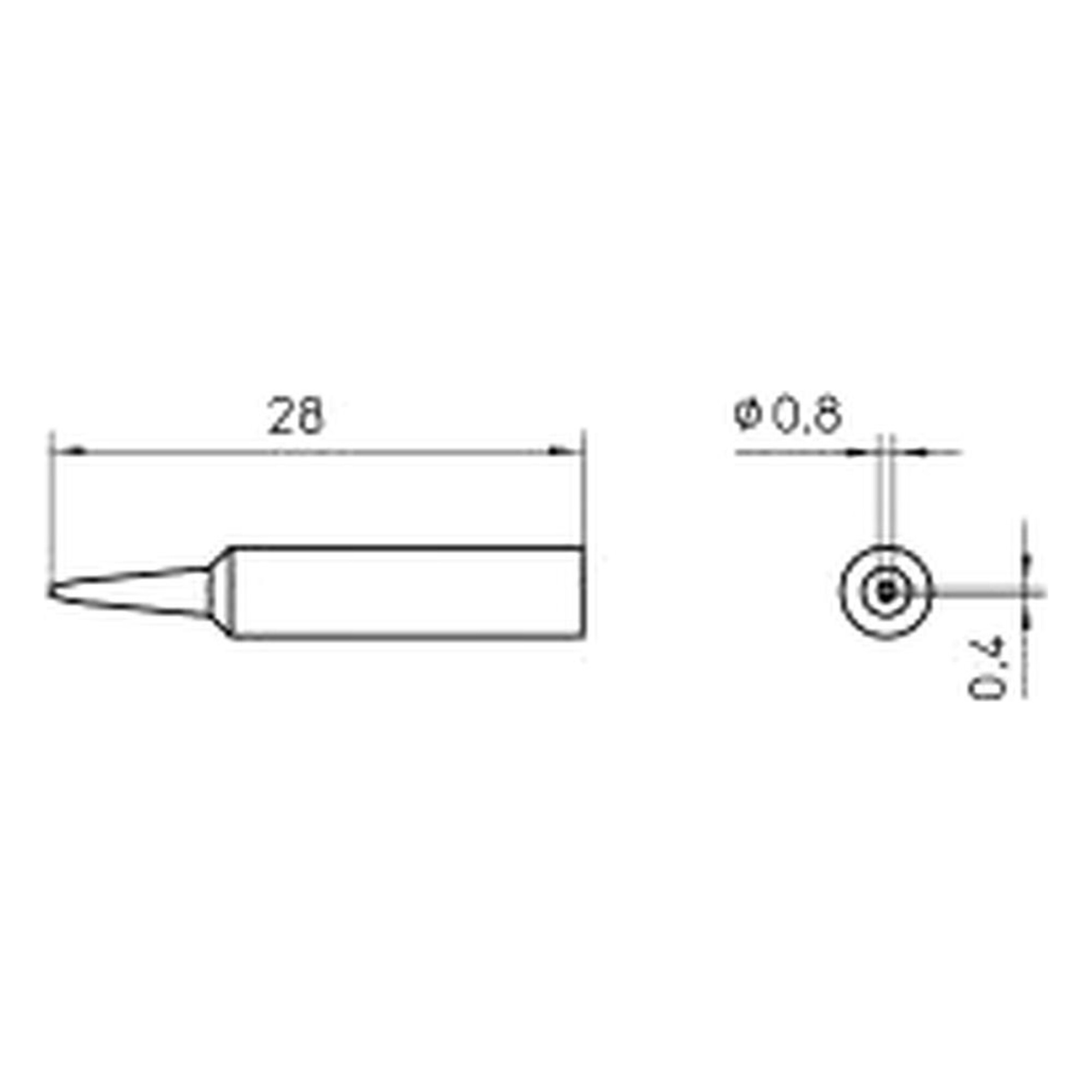 Паяльное жало XNT H клиновидное 0,8x0,4 мм для WXP/WP 65/90 - Weller XNT H