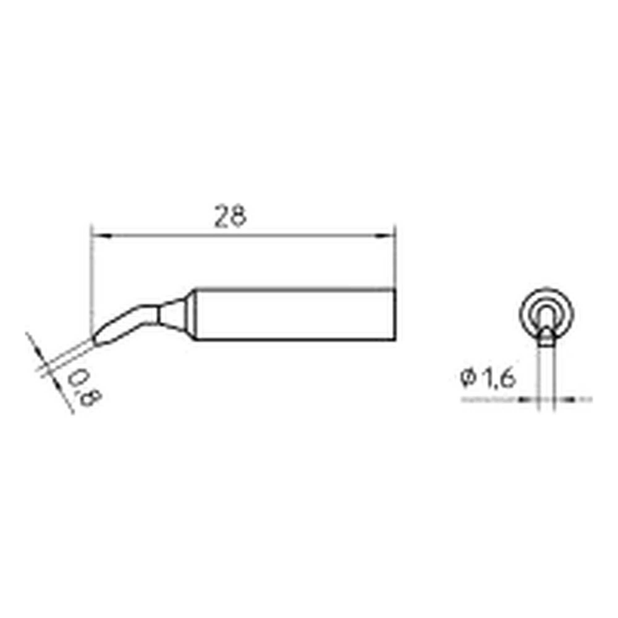 Паяльное жало XNT AX клиновидное изогнутое 30°, 1,6x0,8 мм - Weller XNT AX