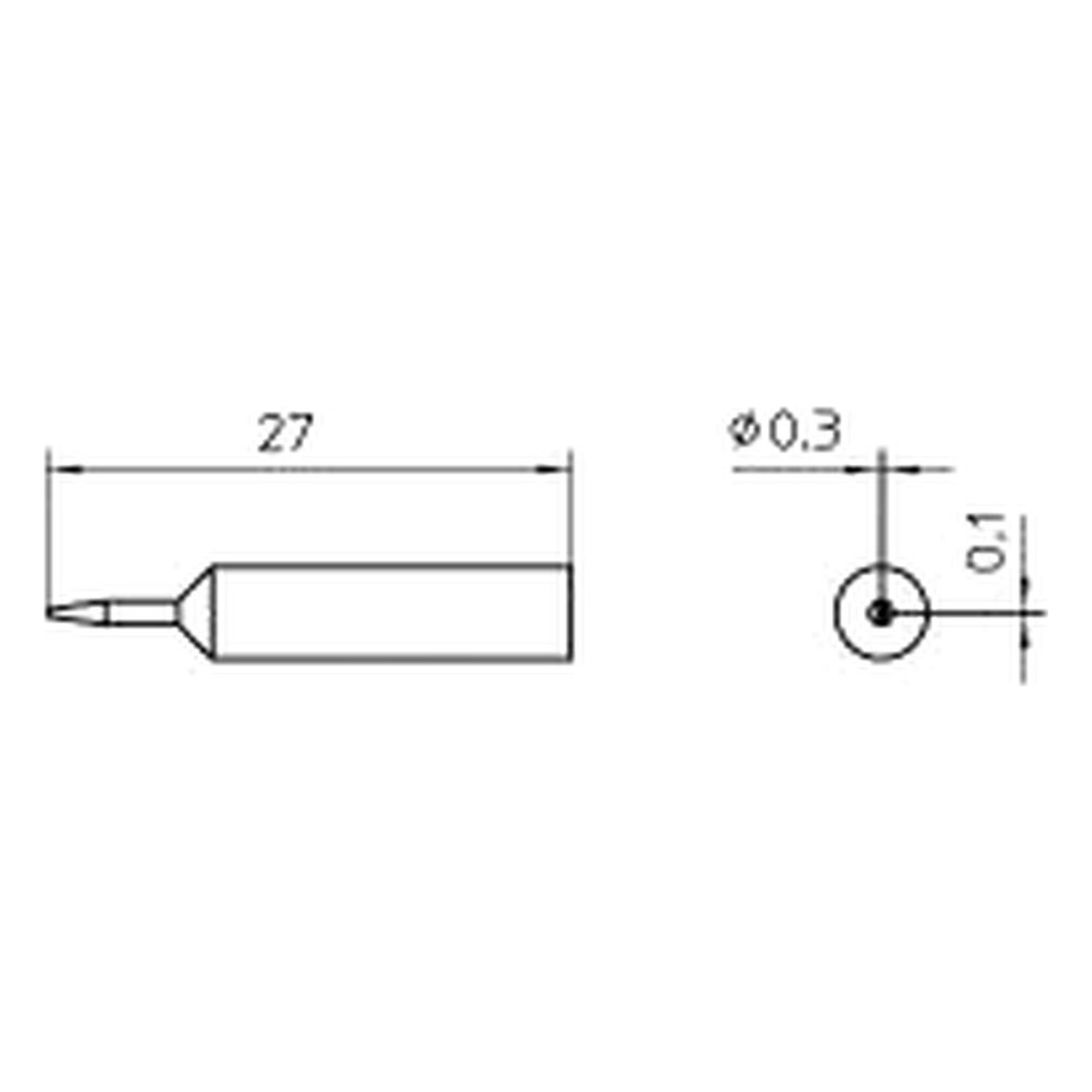 Паяльное жало XNT 1SCNW клиновидное хромированное 0,3x0,1 мм - Weller XNT 1SCNW