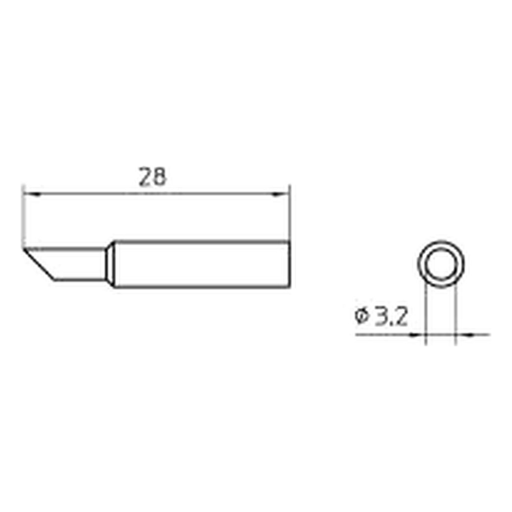 Паяльное жало XNT CC круглое скошенное 45°, 3,2 мм - Weller XNT CC 45°